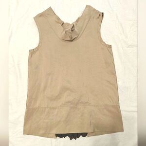 Vera Wang 100% Silk Tan Sleeveless Tank Top Sz M